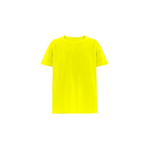 MOVE KIDS. Technické polyesterové tričko s krátkým rukávem pro děti, fluorescenční žlutá, 10