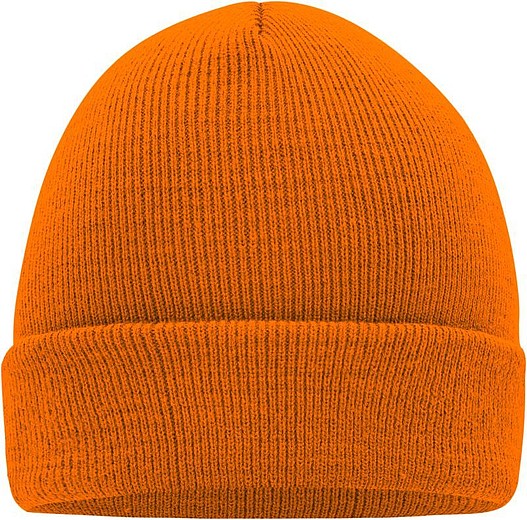 MUIRO Zimní pletená čepice, tmavě oranžová