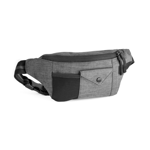 MUZEUL. Brašna do pasu z materiálu polyester 300D, šedá