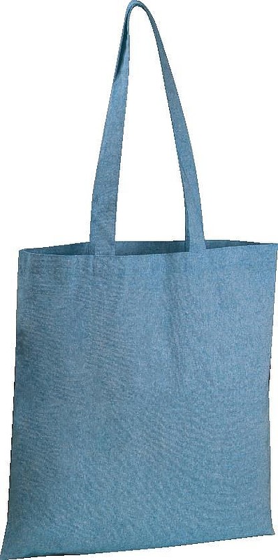 NANETA Přírodní nákupní taška z recyklované bavlny, modrá