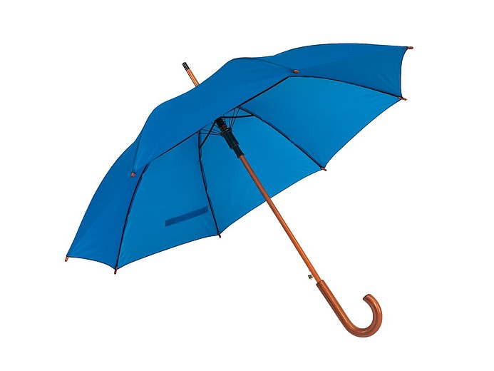 NARSIOL Automatický deštník s dřevěnou holí, královská modrá