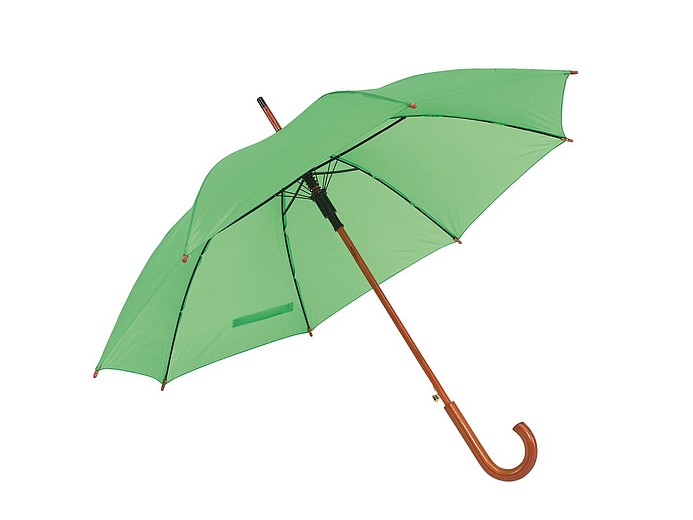 NARSIOL Automatický deštník s dřevěnou holí, světle zelená