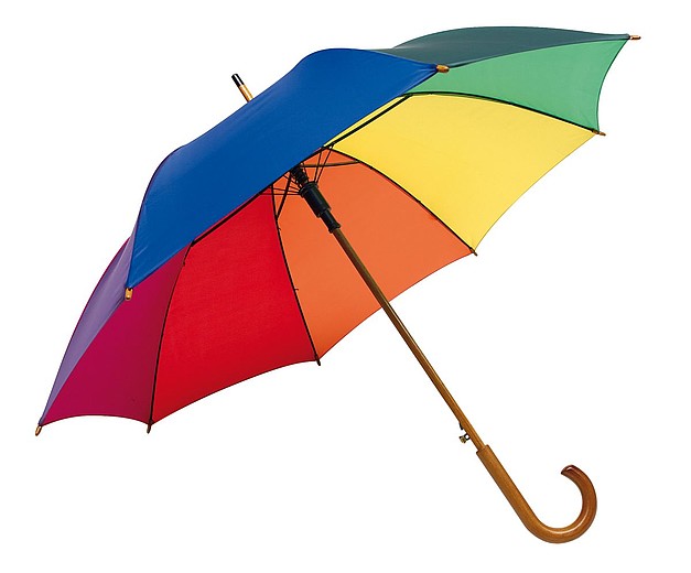 NARSIOL Automatický deštník s dřevěnou holí, vícebarevná