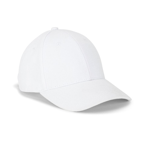 NATHAN. Čepice ze 100% bavlny (260 g/m²) se 6 panely, bílá