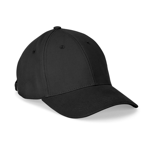 NATHAN. Čepice ze 100% bavlny (260 g/m²) se 6 panely, černá