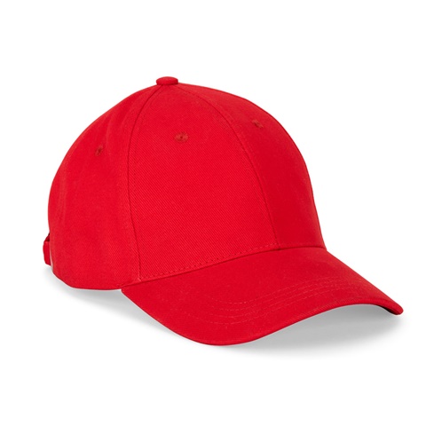NATHAN. Čepice ze 100% bavlny (260 g/m²) se 6 panely, červená