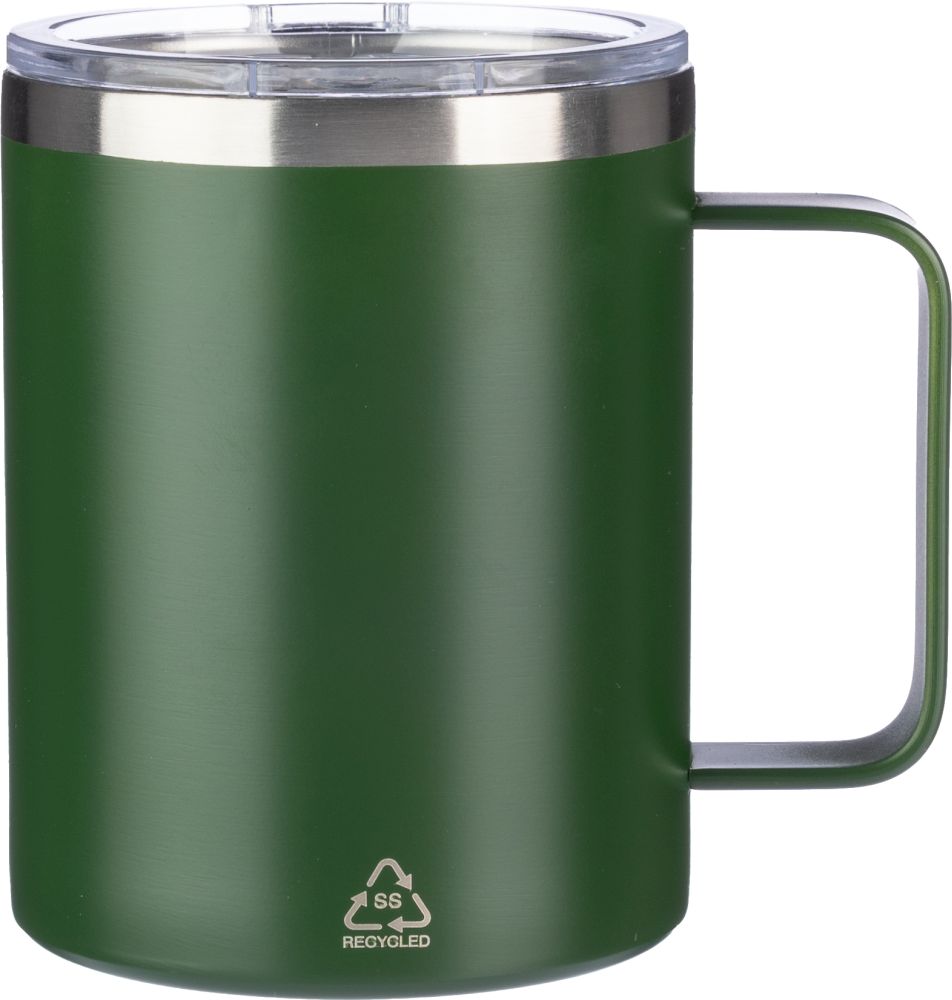 Nerezový dvoustěnný hrnek, 300 ml, zelená