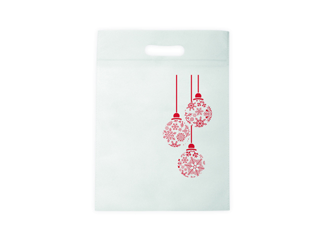 NERVA CHRISTMAS nákupní taška z netkané textílie s potiskem, Bílá