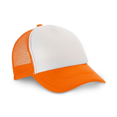 NICOLA. Čepice z polyesteru a síťoviny (150 g/m²), oranžová