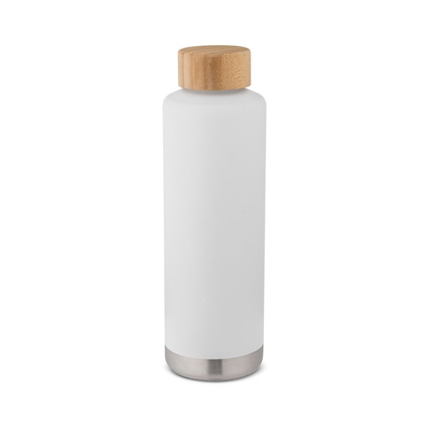 NORRE BOTTLE. Dvoustěnná vakuově izolovaná láhev z nerezové oceli (36% recyklace) 640 mL, bílá