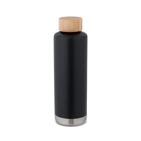 NORRE BOTTLE. Dvoustěnná vakuově izolovaná láhev z nerezové oceli (36% recyklace) 640 mL, černá