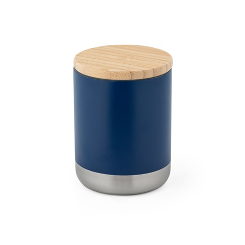 NORRE TUMBLER. Dvoustěnný nerezový (36% recyklace) vakuově izolovaný kelímek 370 ml, námořnická modrá