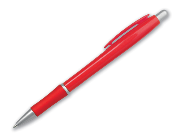 OCTAVIO plastové kuličkové pero, modrá náplň, Červená