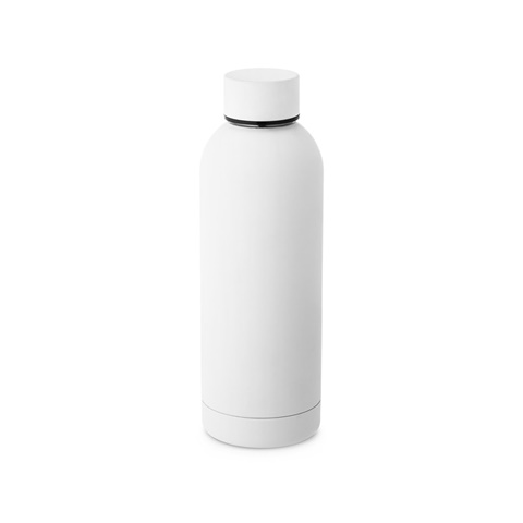 ODIN. Dvoustěnná nerezová (36% recyklace) vakuově izolovaná láhev 550 mL, bílá