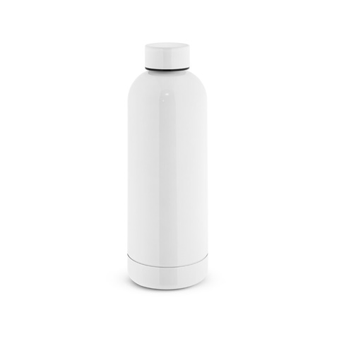 ODIN METTALIC. Láhev z 90% recyklované nerezové oceli 550 mL, bílá