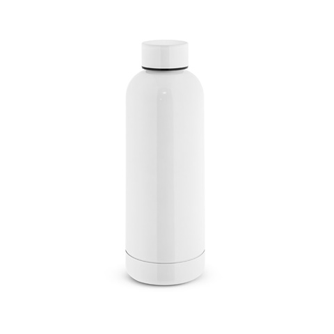 ODIN METTALIC. Láhev z 90% recyklované nerezové oceli 550 mL, bílá