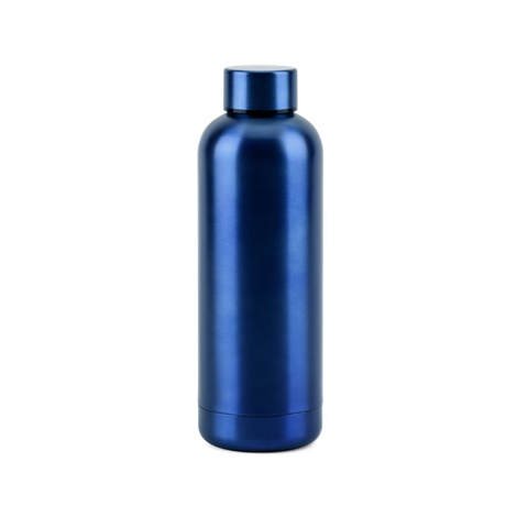 ODIN METTALIC. Láhev z 90% recyklované nerezové oceli 550 mL, námořnická modrá
