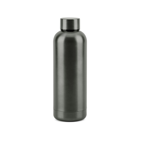 ODIN METTALIC. Láhev z 90% recyklované nerezové oceli 550 mL, ocelově šedá