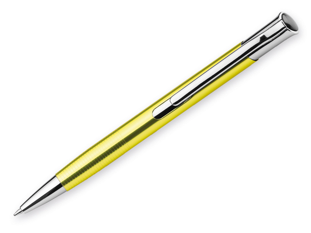 OLAF kovové kuličkové pero, modrá náplň, Žlutá