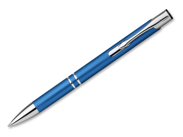 OLEG BRUSH kovové kuličkové pero, modrá náplň, Světle modrá