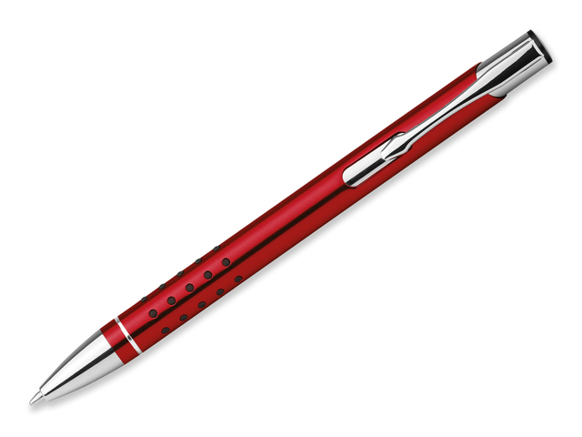 OLEG DOTS kovové kuličkové pero, modrá náplň, Červená