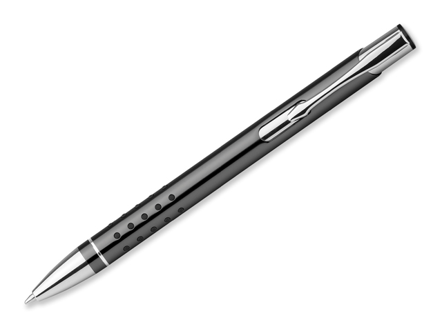 OLEG DOTS kovové kuličkové pero, modrá náplň, Ocelově šedá