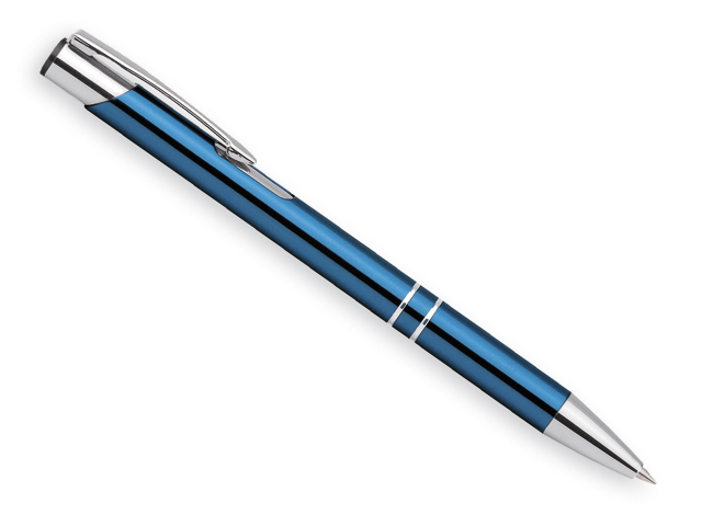 OLEG kovové kuličkové pero, modrá náplň, Světle modrá