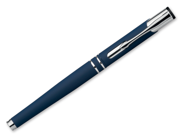 OLEG ROLLER SOFT kovové keramické pero s pogumovaným povrchem, modrá náplň, Noční modrá