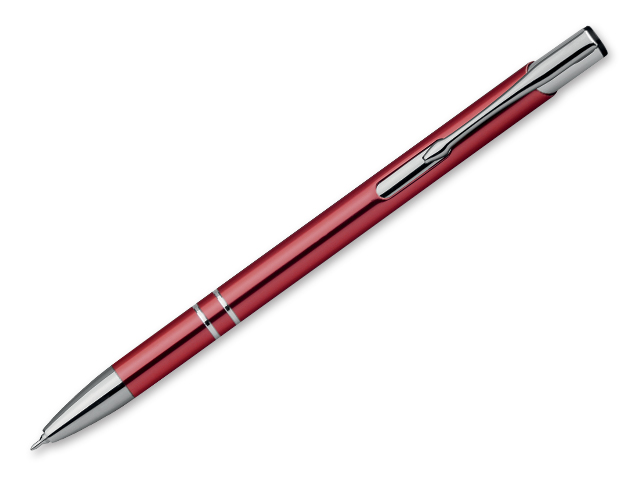 OLEG SLIM kovové kuličkové pero, modrá náplň 0,5 mm s nízkou viskozitou, Bordó