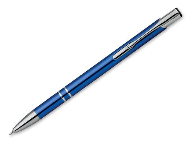 OLEG SLIM kovové kuličkové pero, modrá náplň 0,5 mm s nízkou viskozitou, Modrá
