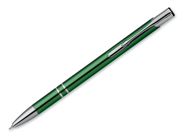 OLEG SLIM kovové kuličkové pero, modrá náplň 0,5 mm s nízkou viskozitou, Zelená
