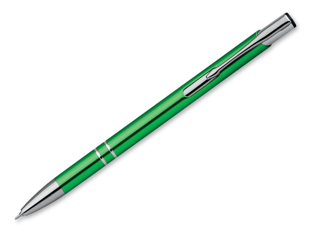 OLEG SLIM kovové kuličkové pero, modrá náplň 0,5 mm s nízkou viskozitou, Světle zelená