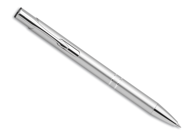 OLEG kovové kuličkové pero, modrá náplň, Saténově stříbrná
