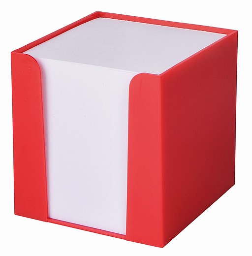 OMITARA Plastová krabička s lístky na poznámky, červená