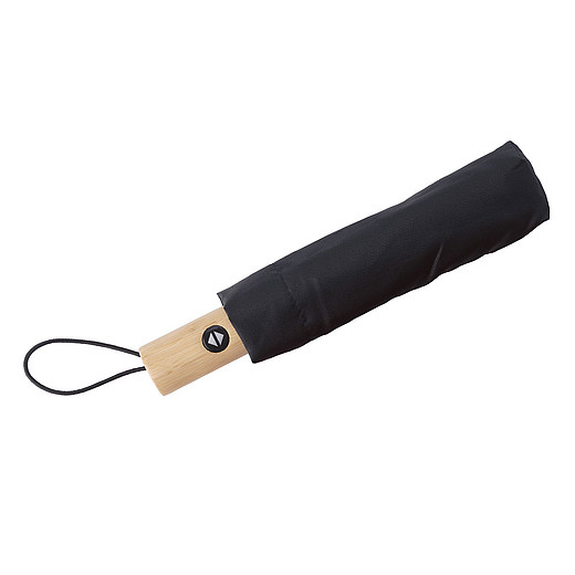 OWEN Skládací automatický deštník z RPET materiálu, černý