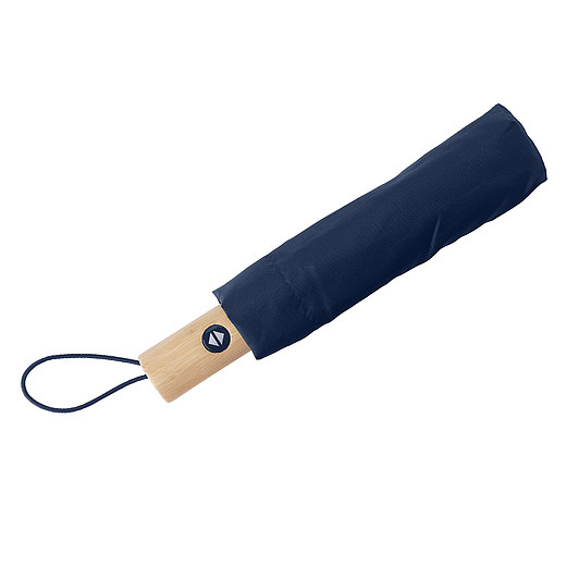 OWEN Skládací automatický deštník z RPET materiálu, modrý