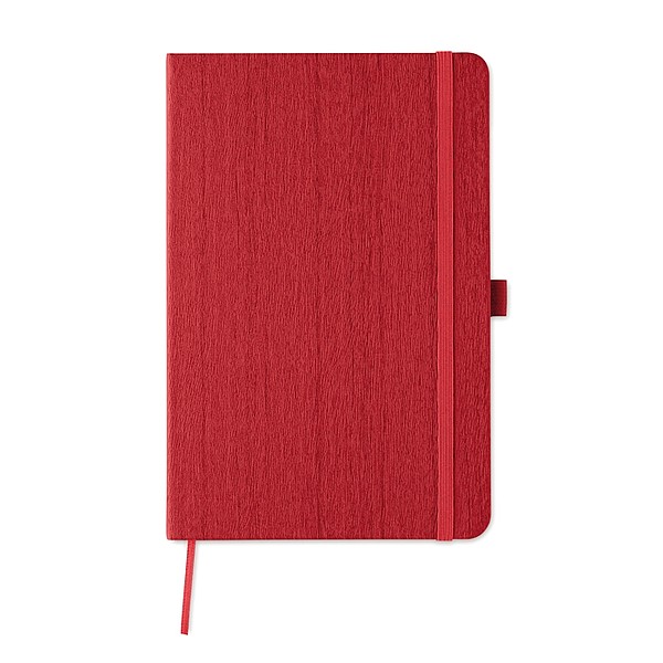 PALAM Zápisník A5 s deskami se vzorem dřeva, 80 stran, červená