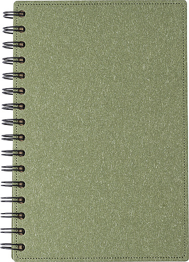 PALEOL Linkovaný kroužkový zápisník z recyklovaného kartonu, 160 stran, zelená