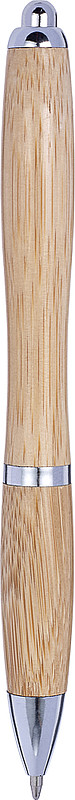 PALINGO Bambusové pero se stříbrnými doplňky a černou náplní