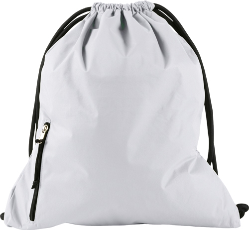 PANGOR Stahovací batoh s kapsičkou na zip, bílá