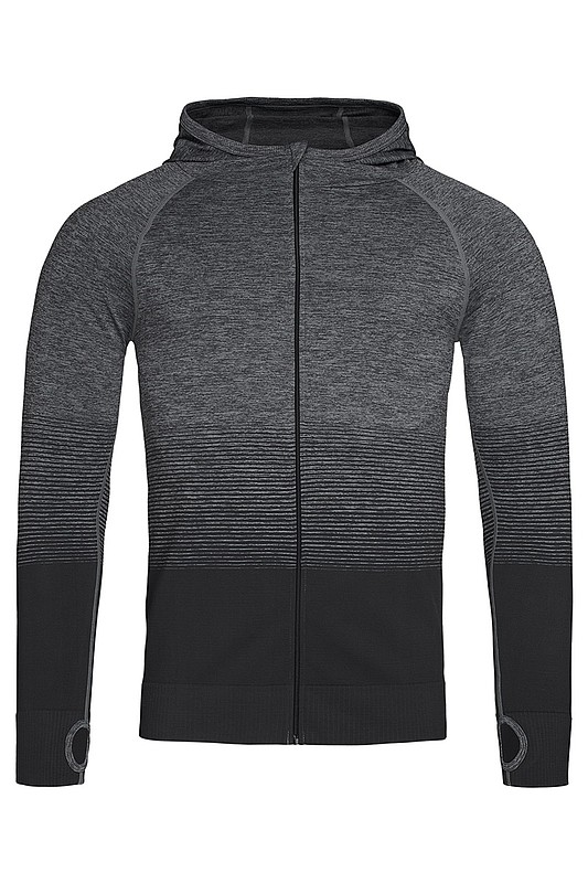 Pánská funkční mikina STEDMAN ACTIVE SEAMLESS JACKET, černá/tmavě šedá, S