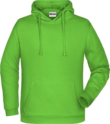 Pánská mikina s kapucí James Nicholson sweat hoodie men, jasně zelená, vel. S