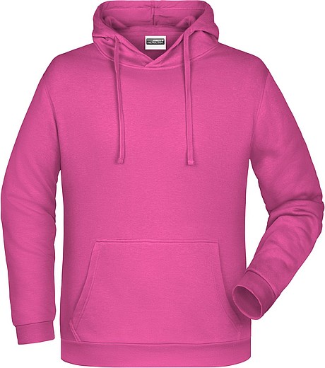 Pánská mikina s kapucí James Nicholson sweat hoodie men, růžová, vel. S