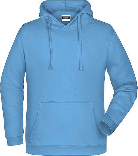 Pánská mikina s kapucí James Nicholson sweat hoodie men, sv. modrá, vel. S