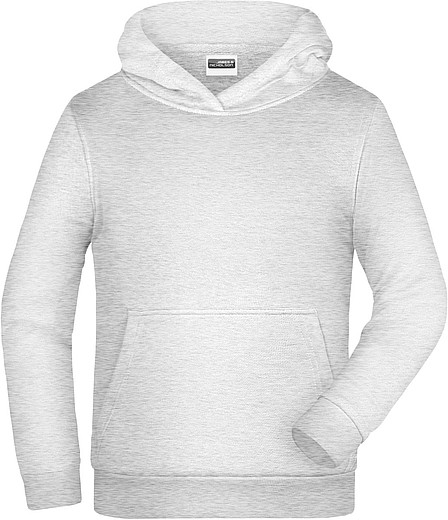 Pánská mikina s kapucí James Nicholson sweat hoodie men, sv. šedý melír, vel. S