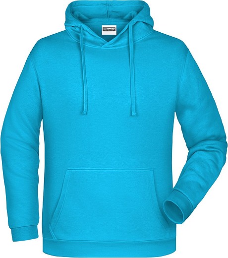 Pánská mikina s kapucí James Nicholson sweat hoodie men, tyrkysová, vel. S