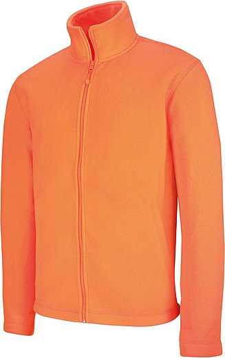 Pánská mikrofleecová mikina Kariban fleece jacket men, jasně oranžová, vel. S
