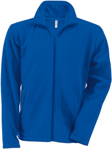 Pánská mikrofleecová mikina Kariban fleece jacket men, modrá indigo, vel. S