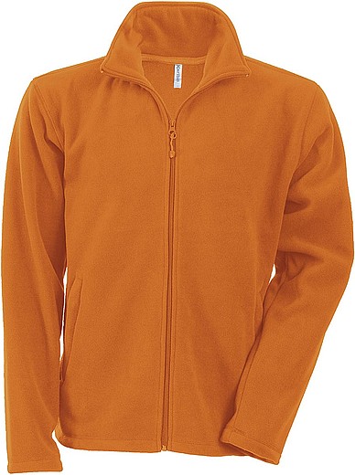 Pánská mikrofleecová mikina Kariban fleece jacket men, oranžová, vel. S