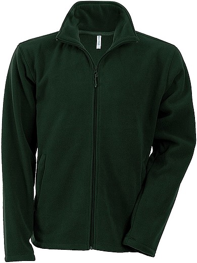 Pánská mikrofleecová mikina Kariban fleece jacket men, tmavě zelená, vel. S